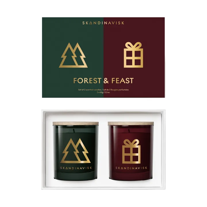 Forest & Feast duftlys gavesæt 2 dele - 65 g - Skandinavisk