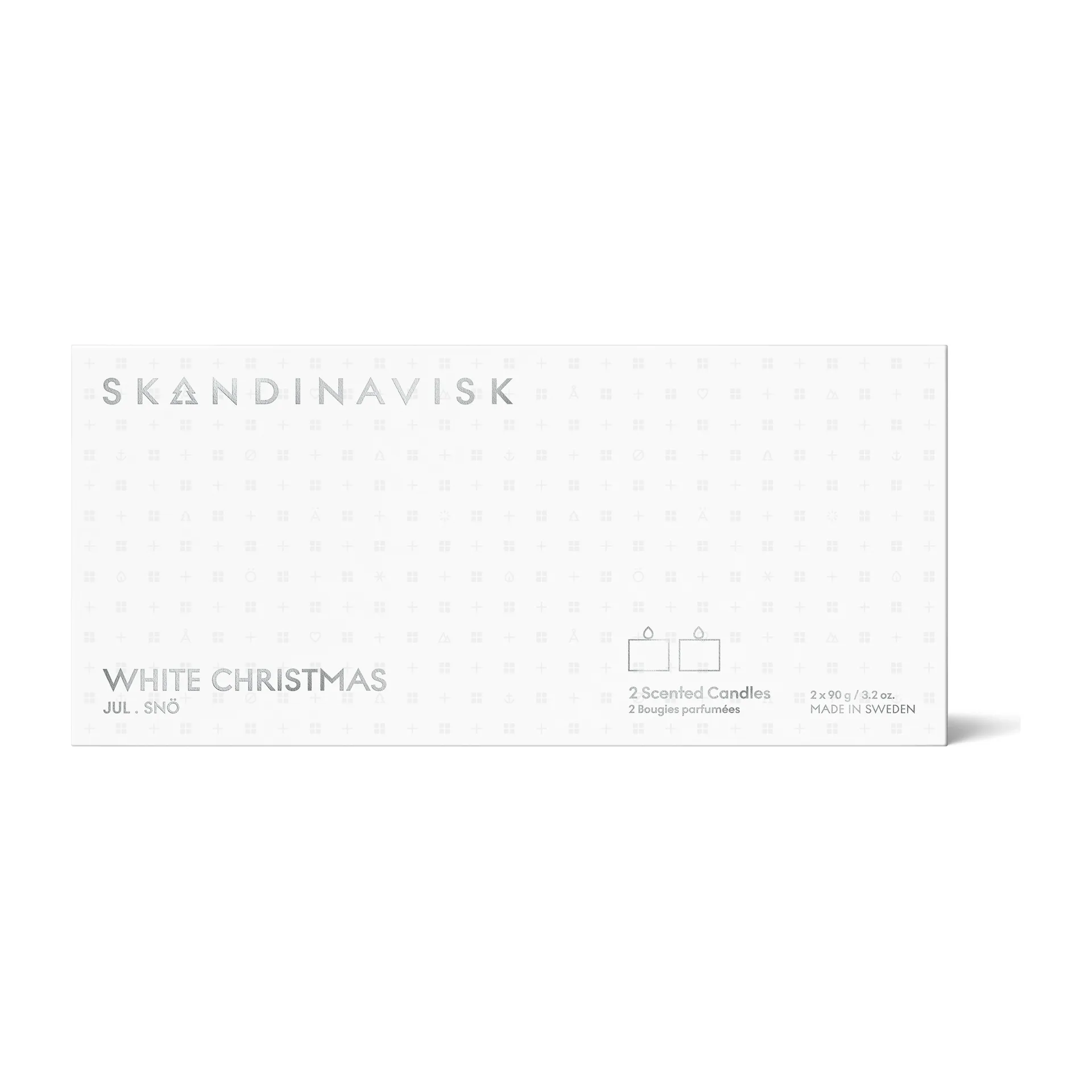 White Christmas Mini lys gavesæt 2 dele, 2x90 g Skandinavisk