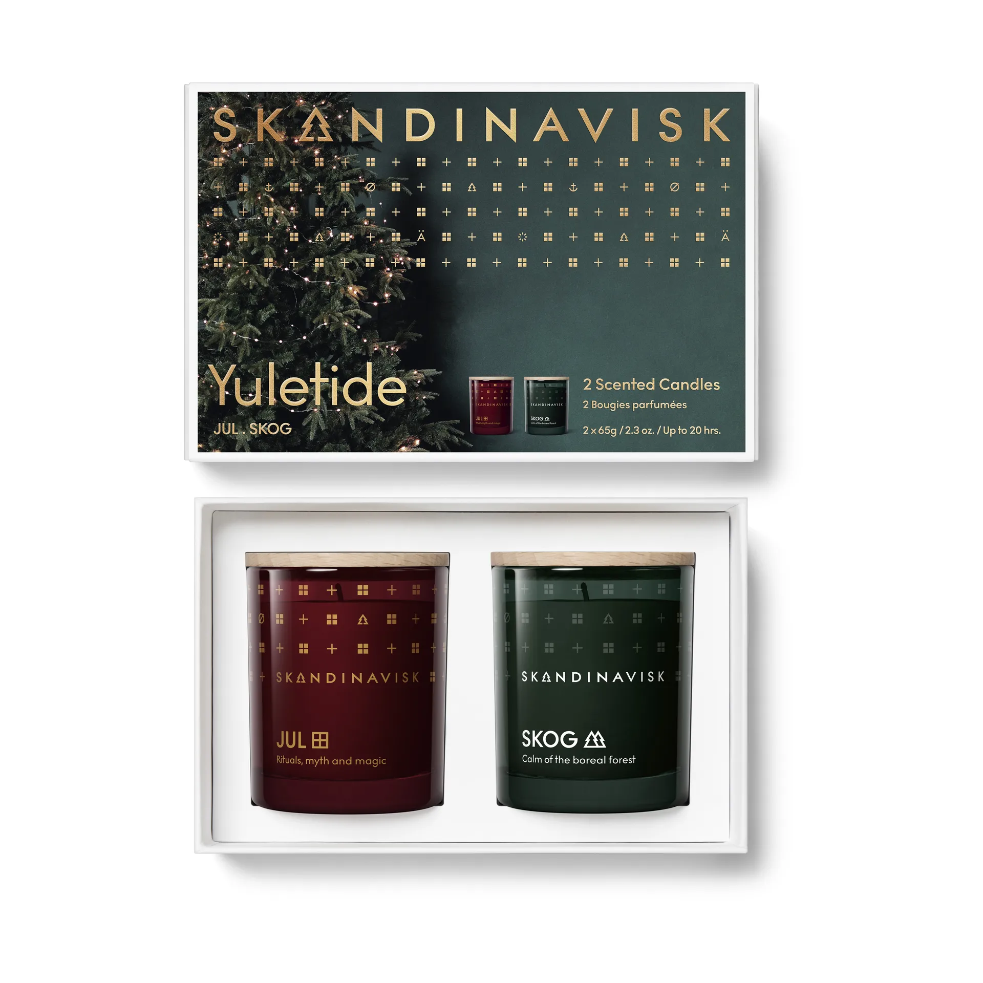 Yuletide duftlys gavesæt 2 dele, 65 g Skandinavisk