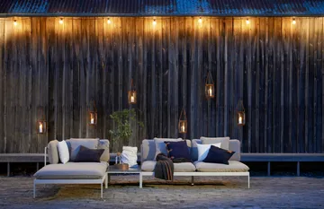 Bönan hjørnemodul lysegrå aluminium-beige linned - Skargaarden