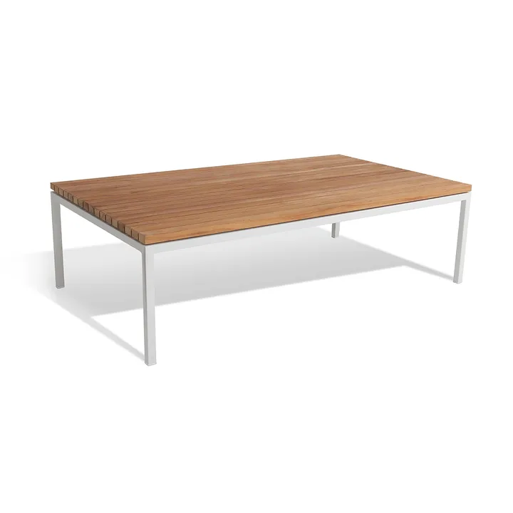 Bönan loungebord 105x60x30 cm lysegrå ramme-teak - Skargaarden