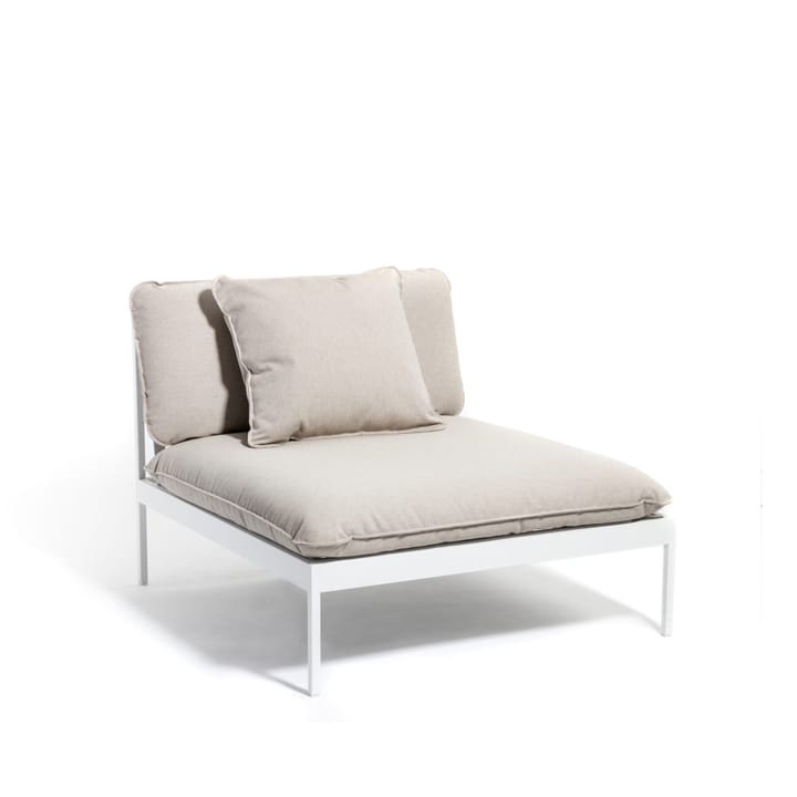 Bönan modulsofa - Sunbrella Ashe light grey, 1-personers, lysegrå aluminiumsramme - Skargaarden