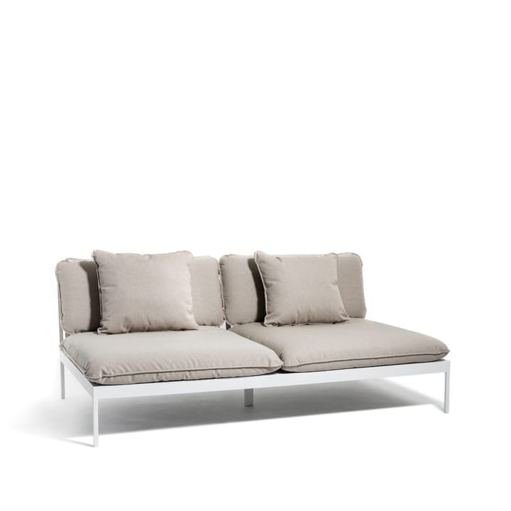 Bönan modulsofa - Sunbrella Ashe light grey, 2-personers, lysegrå aluminiumsramme - Skargaarden