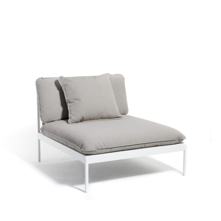 Bönan modulsofa - Sunbrella Sling light grey, 1-personers, lysegrå aluminiumsramme - Skargaarden