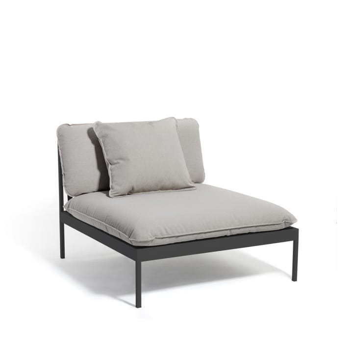Bönan modulsofa - Sunbrella Sling light grey, 1-personers, mørkegrå aluminiumsramme - Skargaarden