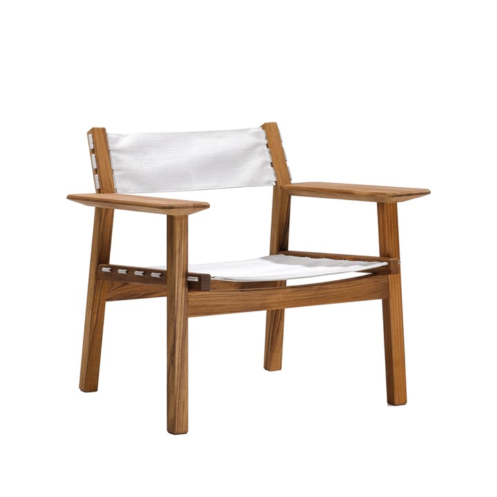 Djurö lounge lænestol - Batyline white, teak - Skargaarden