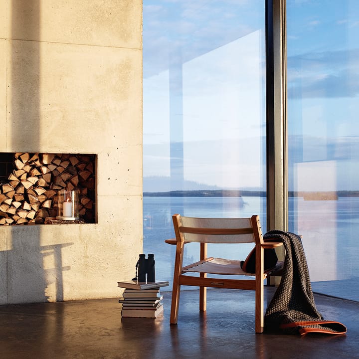 Djurö lounge lænestol, Batyline white, teak Skargaarden