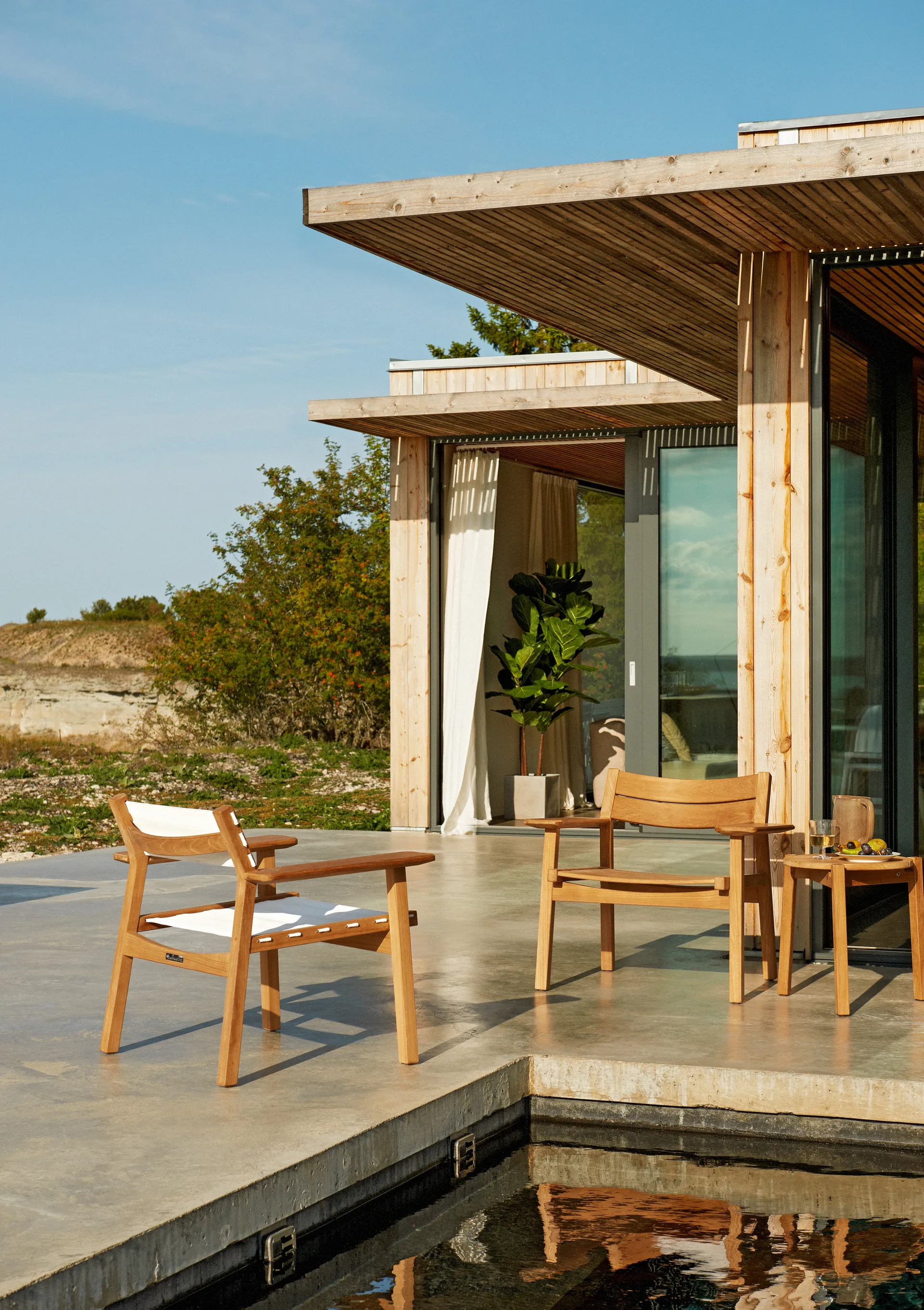 Djurö lounge lænestol, Teak Skargaarden