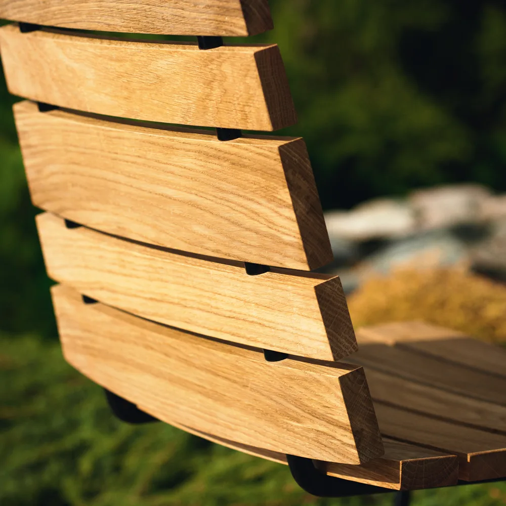 Grinda stol, Teak, sort stativ Skargaarden