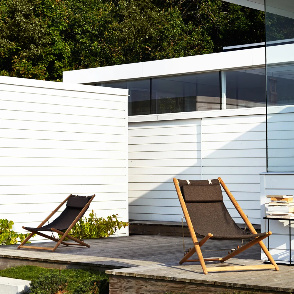 H55 hvilestol teak, Agora Nautic black Skargaarden