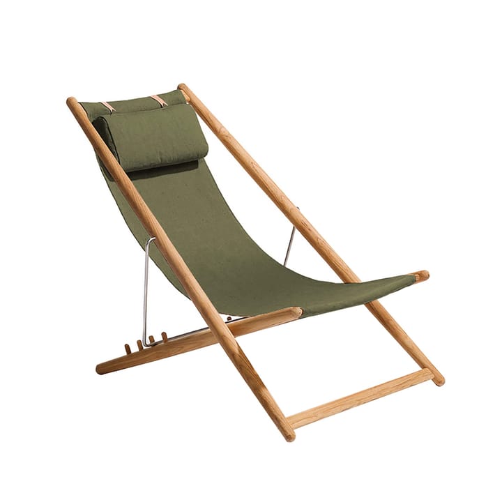 H55 hvilestol teak - Sunbrella Heritage Leaf green - Skargaarden