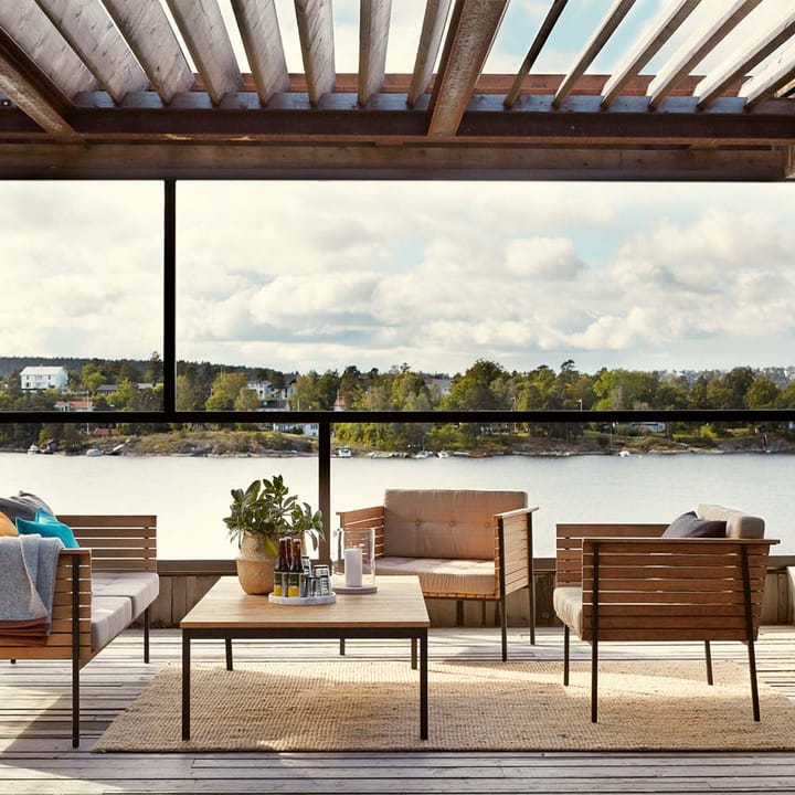 Häringe lounge lænestol, Sunbrella Natté Nature Grey-teak-sort Skargaarden