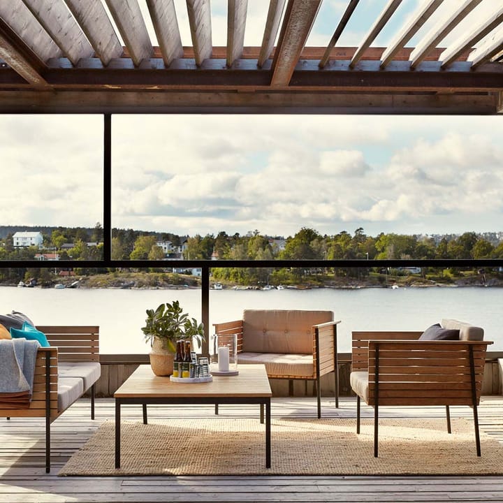 Häringe lounge lænestol - Sunbrella Natté Nature Grey-teak-sort - Skargaarden