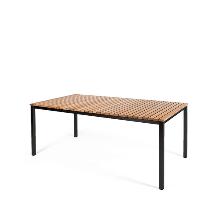 Häringe spisebord - Teak, medium, sort stålstativ - Skargaarden