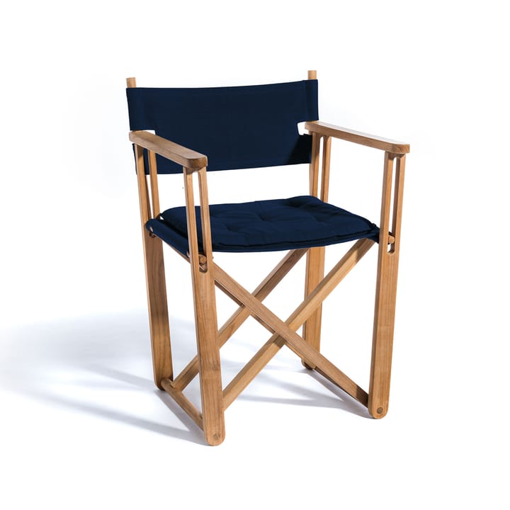 Kryss Dining armstol, Agora Nautic Navy blue, teak Skargaarden