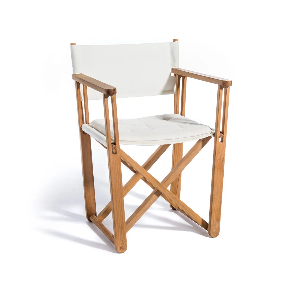 Kryss Dining armstol, Agora Nautic white, teak Skargaarden