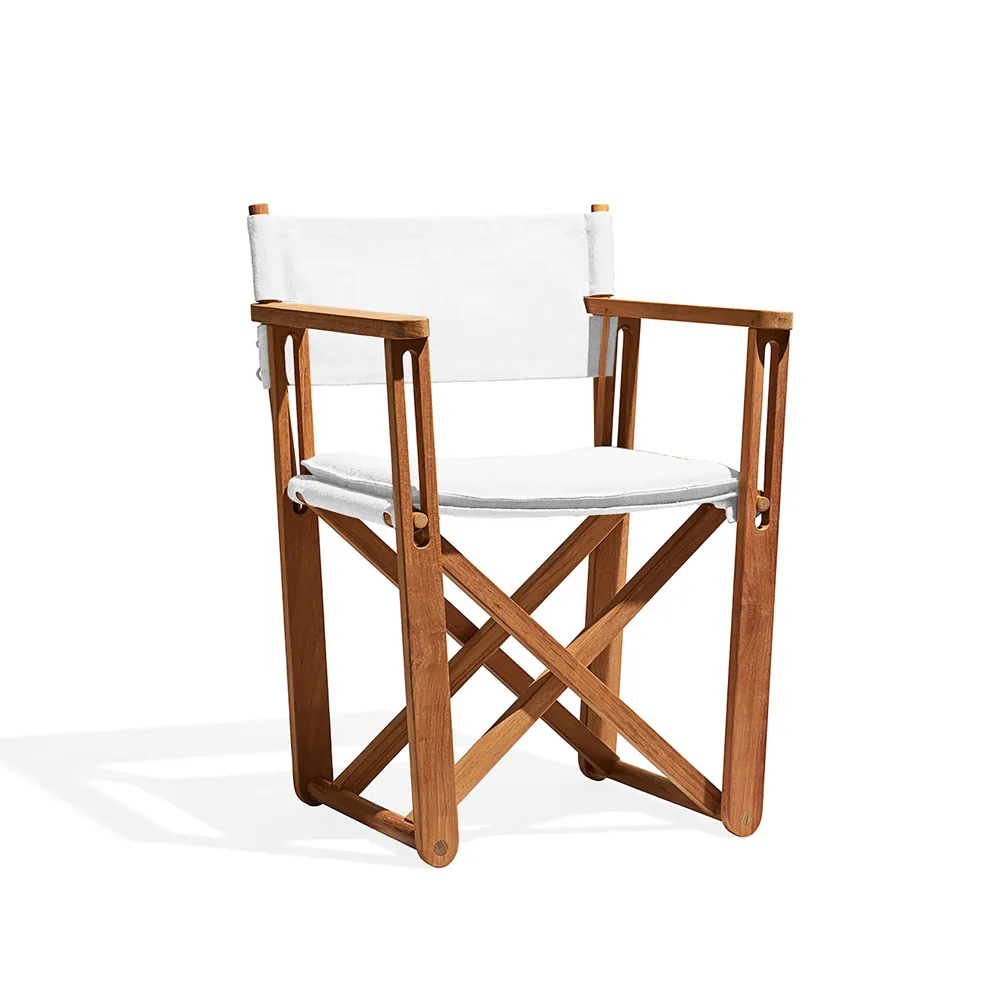 Kryss Lounge armstol, Agora Nautic white, teak Skargaarden