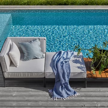 Lidö modulsofa - Sunbrella Deave silver grey, fodskammel, mørkegrå aluminiumsramme - Skargaarden