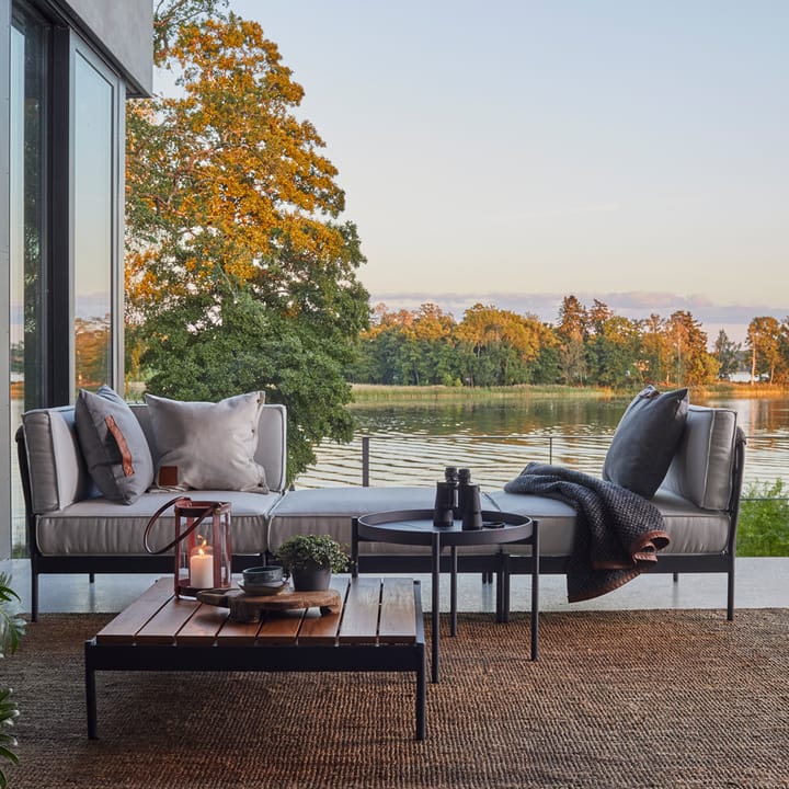 Lidö sofabord, Teak, mørkegrå aluminiumsramme Skargaarden