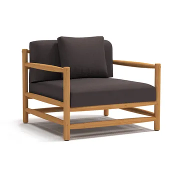Saltholm lounge stol teak-gråbrun pude - Skargaarden