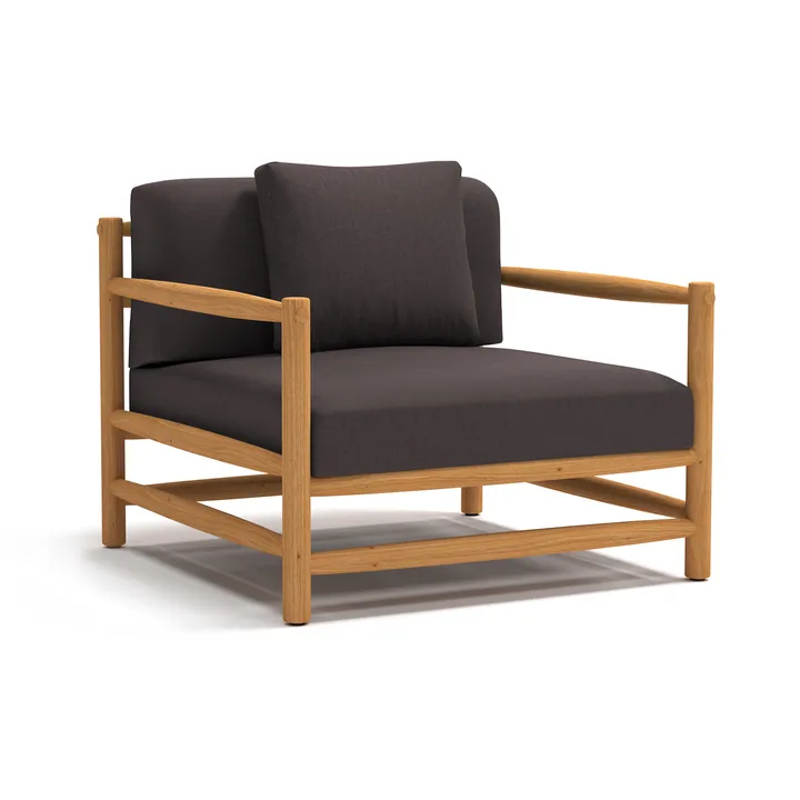 Saltholm lounge stol teak-gråbrun pude - Skargaarden