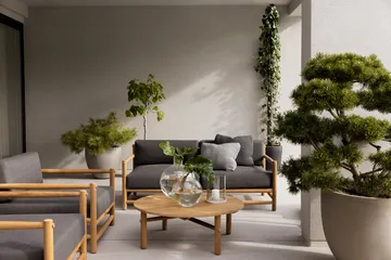 Saltholm lounge stol teak-gråbrun pude - Skargaarden