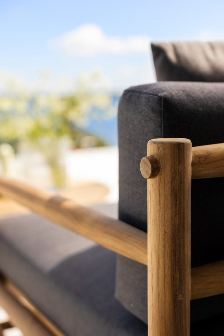 Saltholm sofa teak-gråbrun pude Skargaarden