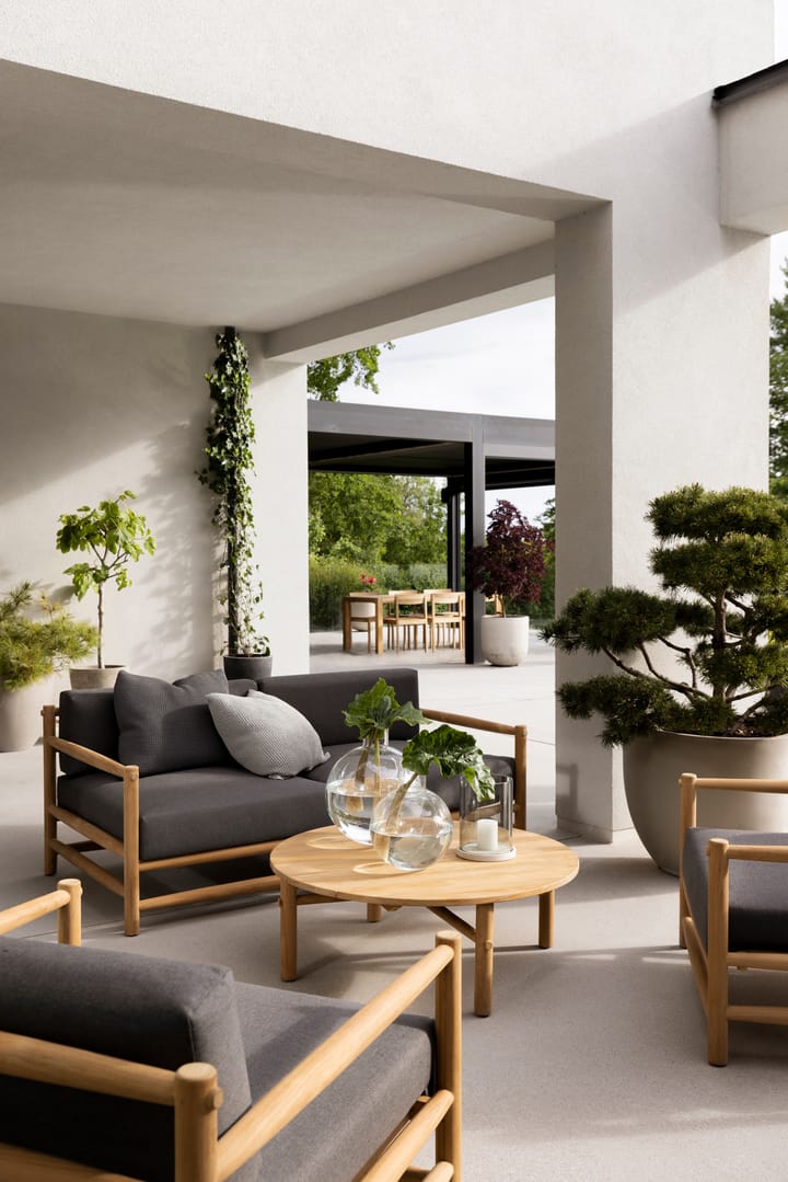 Saltholm sofa teak-gråbrun pude Skargaarden
