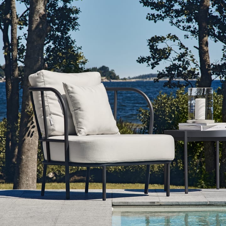 Saltö lounge lænestol, Sunbrella silver grey, charcoal grey aluminiumsramme Skargaarden