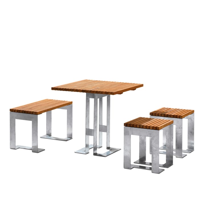 Paus bænk, Eg, galvaniseret understel SMD Design