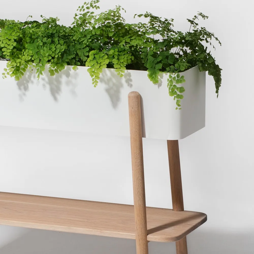 Prunella blomsterbord, hvid/aluminium SMD Design