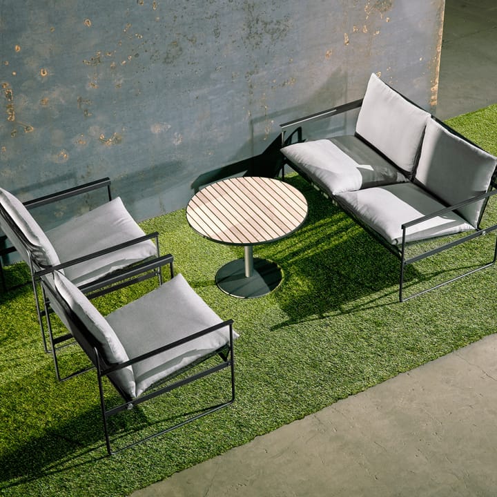 Slow 2-pers. sofa - stof Sunbrella grå, sort stålstel - SMD Design