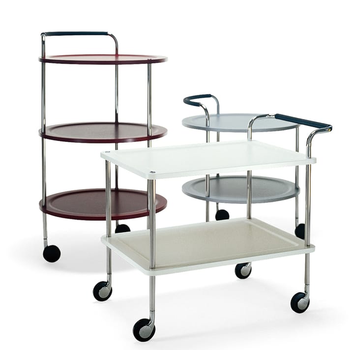 Trolley Round basic serveringsvogn, vinrød, kromstel SMD Design