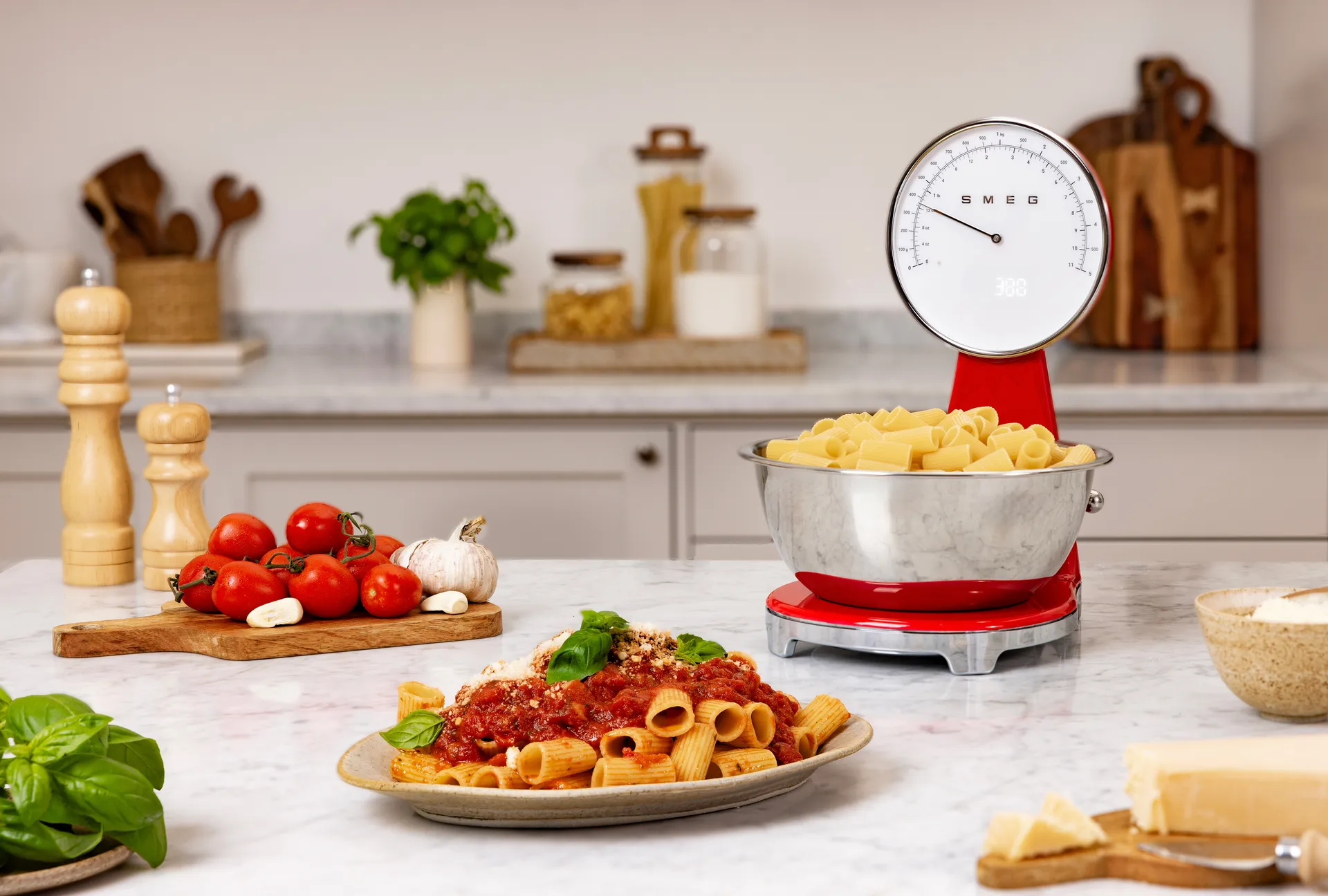 Smeg 50's Style analog køkkenvægt, Red Smeg