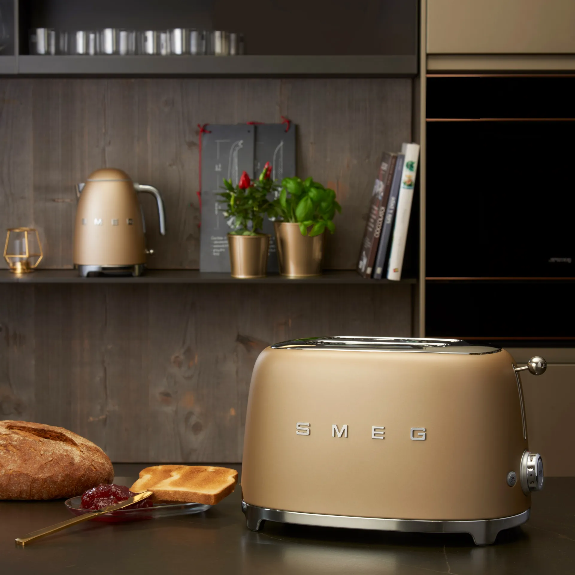 Smeg 50's Style brødrister 2 skiver, Champagne Smeg