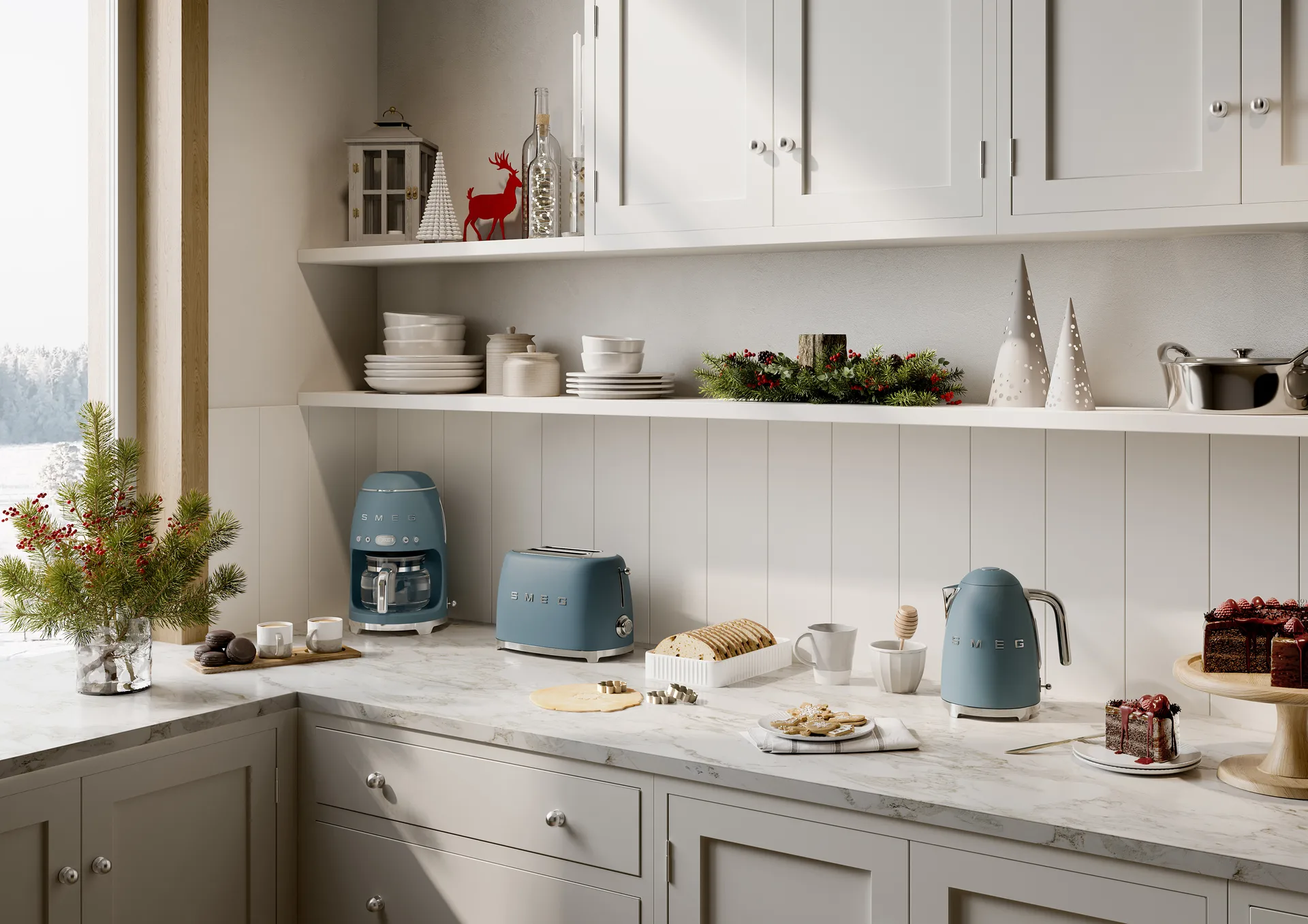 Smeg 50's Style brødrister 2 skiver, Storm blue Smeg