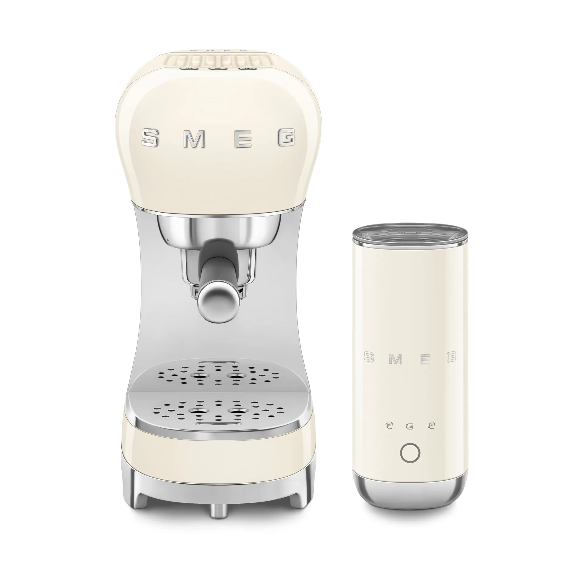 Smeg 50's Style espressomaskine med mælkeskummer, Creme Smeg