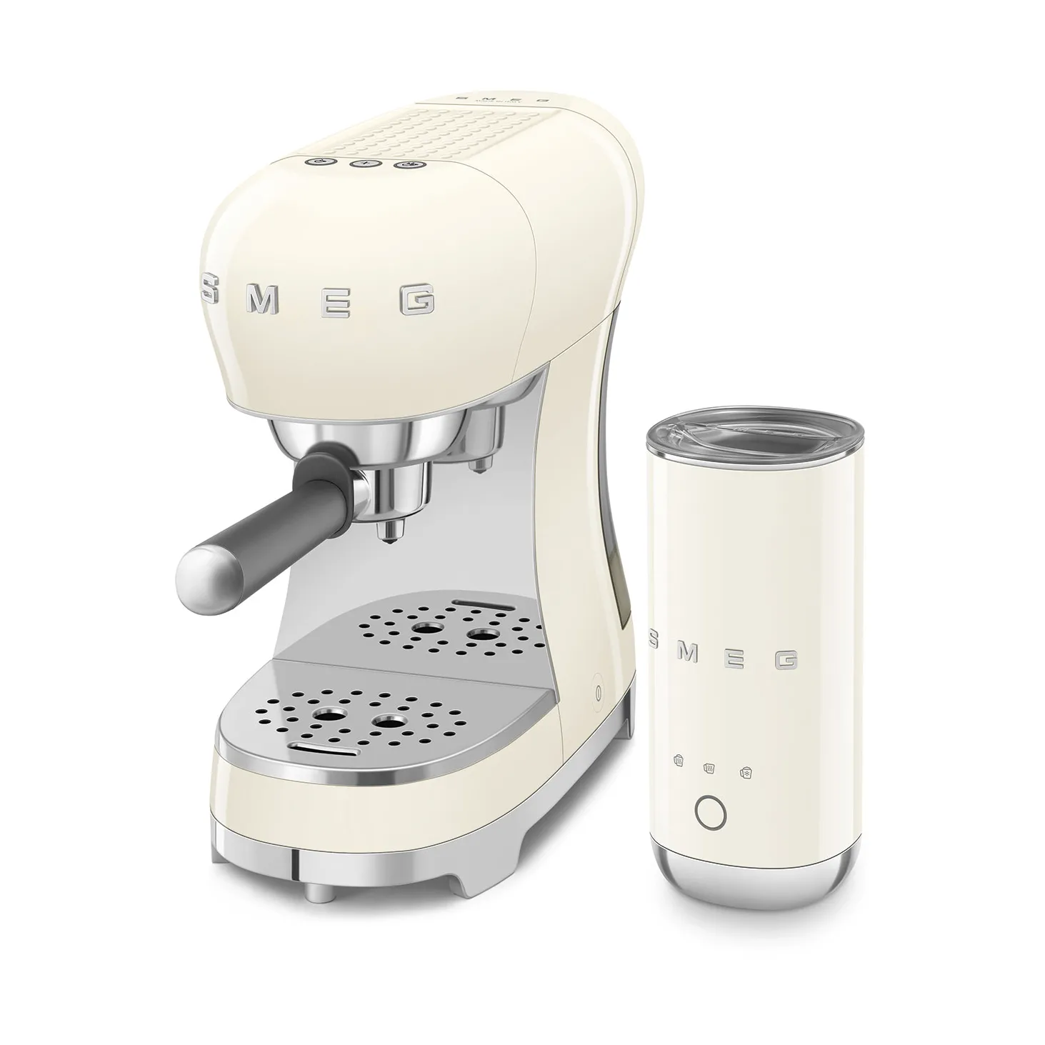 Smeg 50's Style espressomaskine med mælkeskummer, Creme Smeg