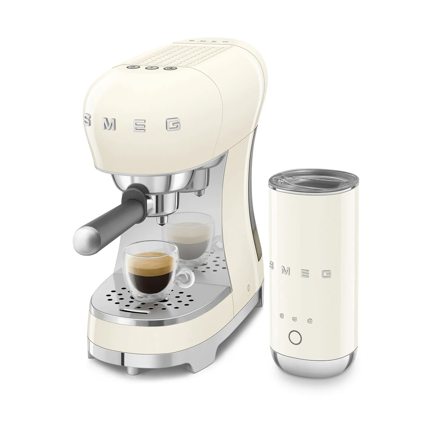 Smeg 50's Style espressomaskine med mælkeskummer, Creme Smeg