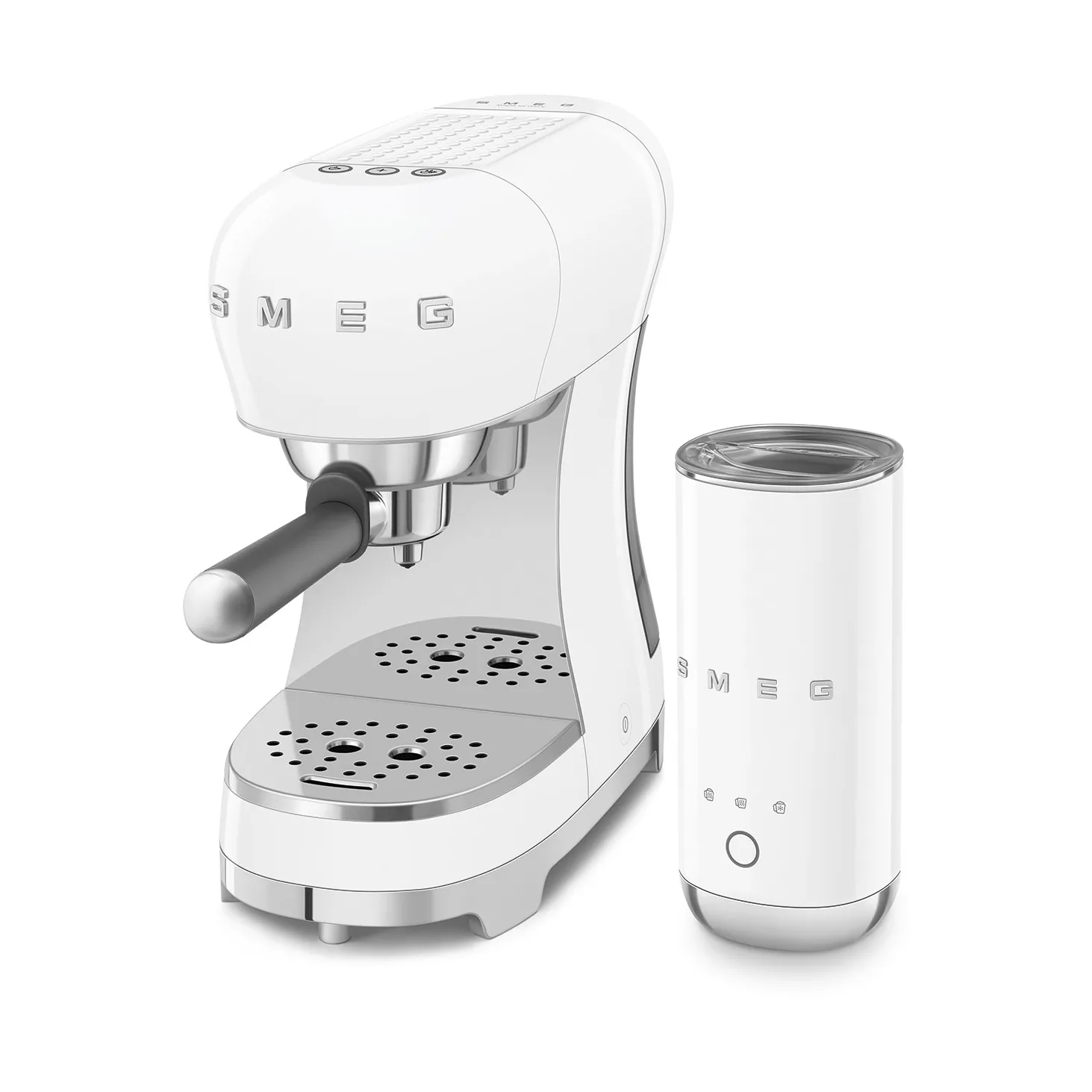 Smeg 50's Style espressomaskine med mælkeskummer, Hvid Smeg