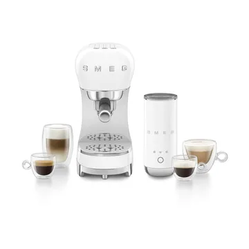 Smeg 50's Style espressomaskine med mælkeskummer - Hvid - Smeg