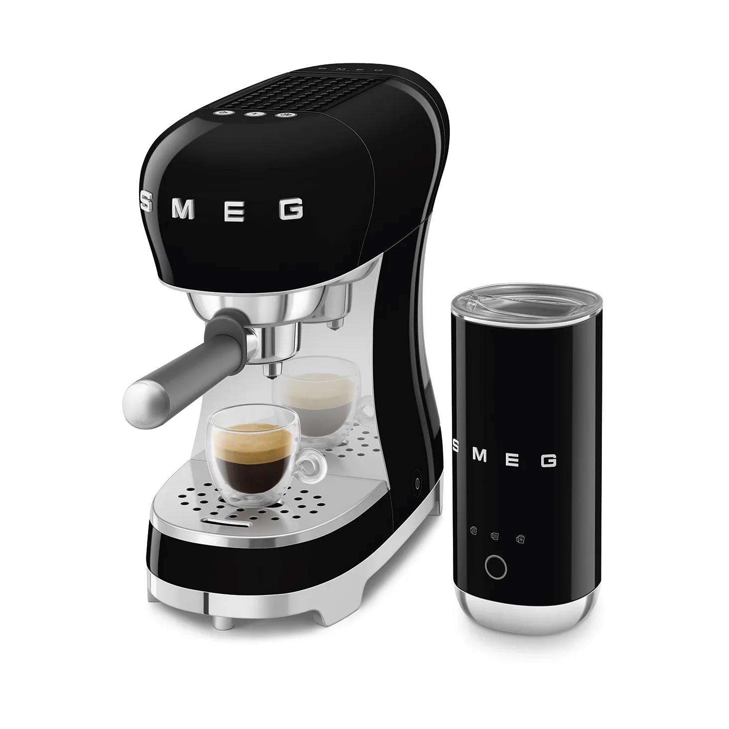 Smeg 50's Style espressomaskine med mælkeskummer, Sort Smeg