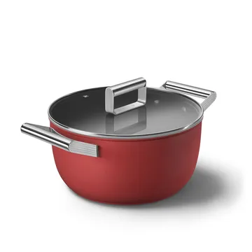 SMEG 50's Style gryde med låg Ø24 cm  - Rød - Smeg