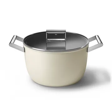SMEG 50's Style gryde med låg Ø26 cm  - Creme
 - Smeg