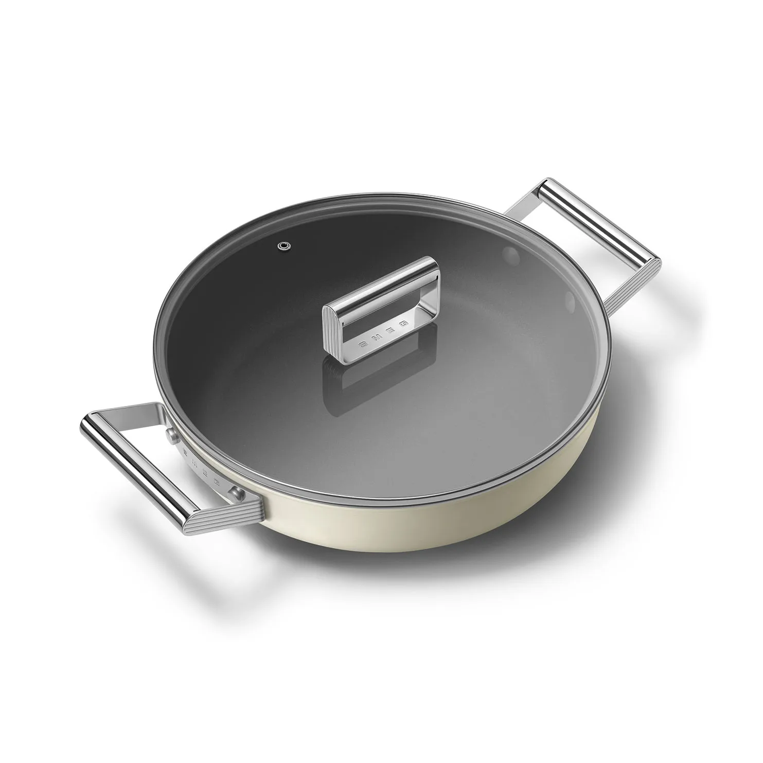 Smeg 50's style keramisk sauterpande med låg Ø28 cm, Cream Smeg