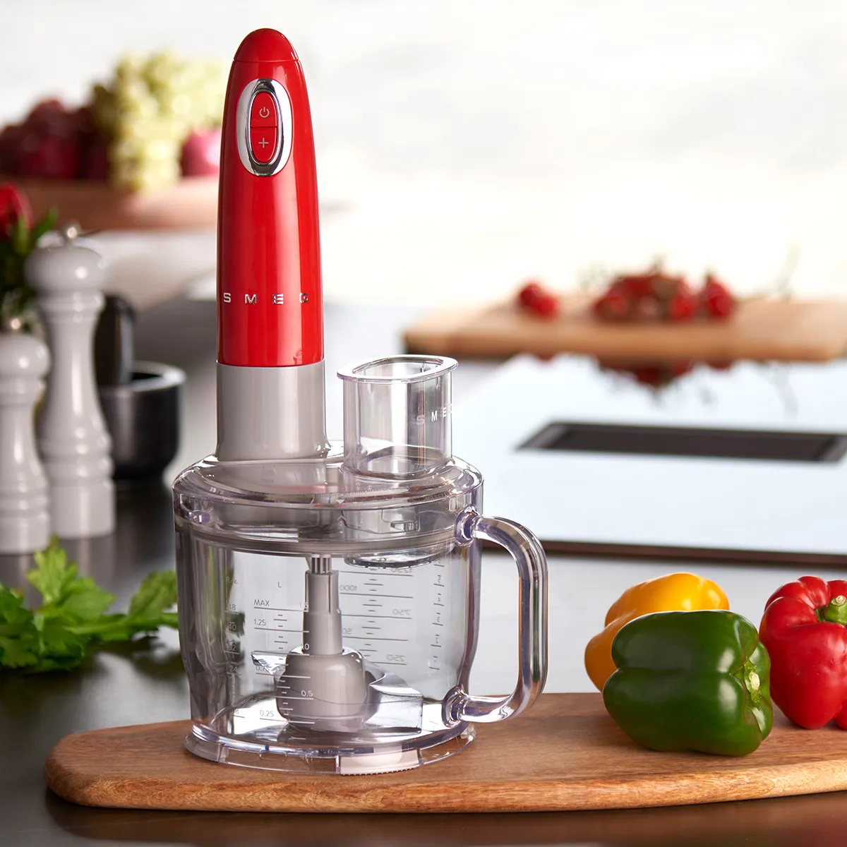 Smeg 50's Style stavblender sæt 4 dele, Red Smeg