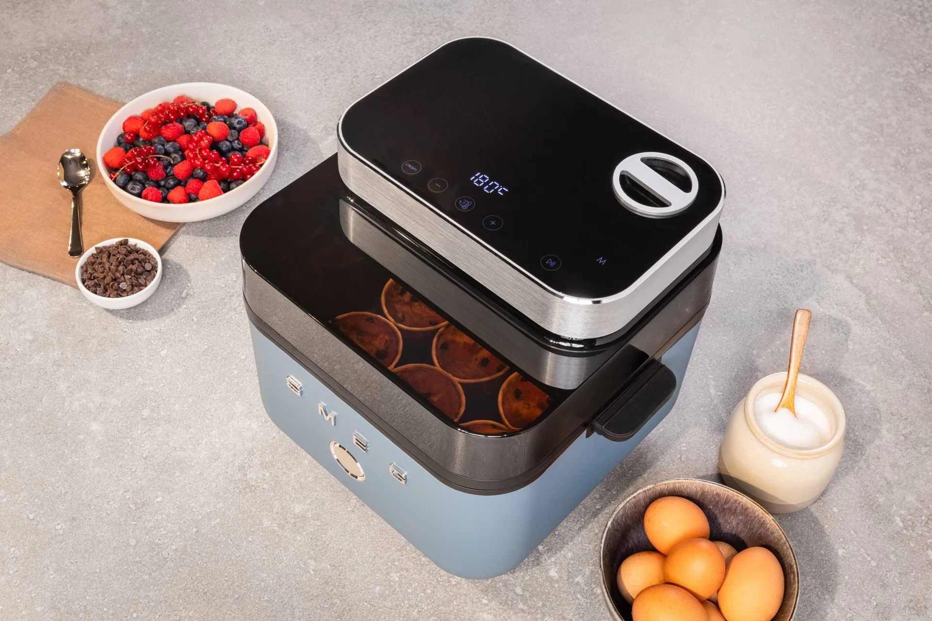 Smeg Air Fryer, Storm blue mat Smeg