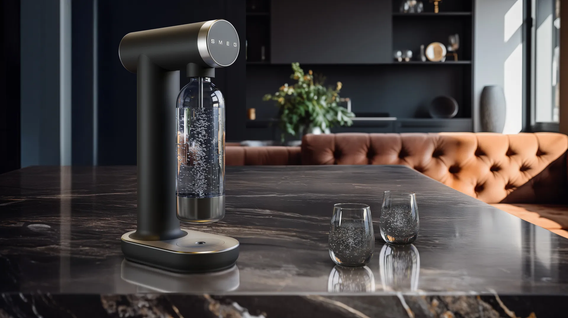 Smeg Sodamaker kulsyremaskine, Mat sort Smeg