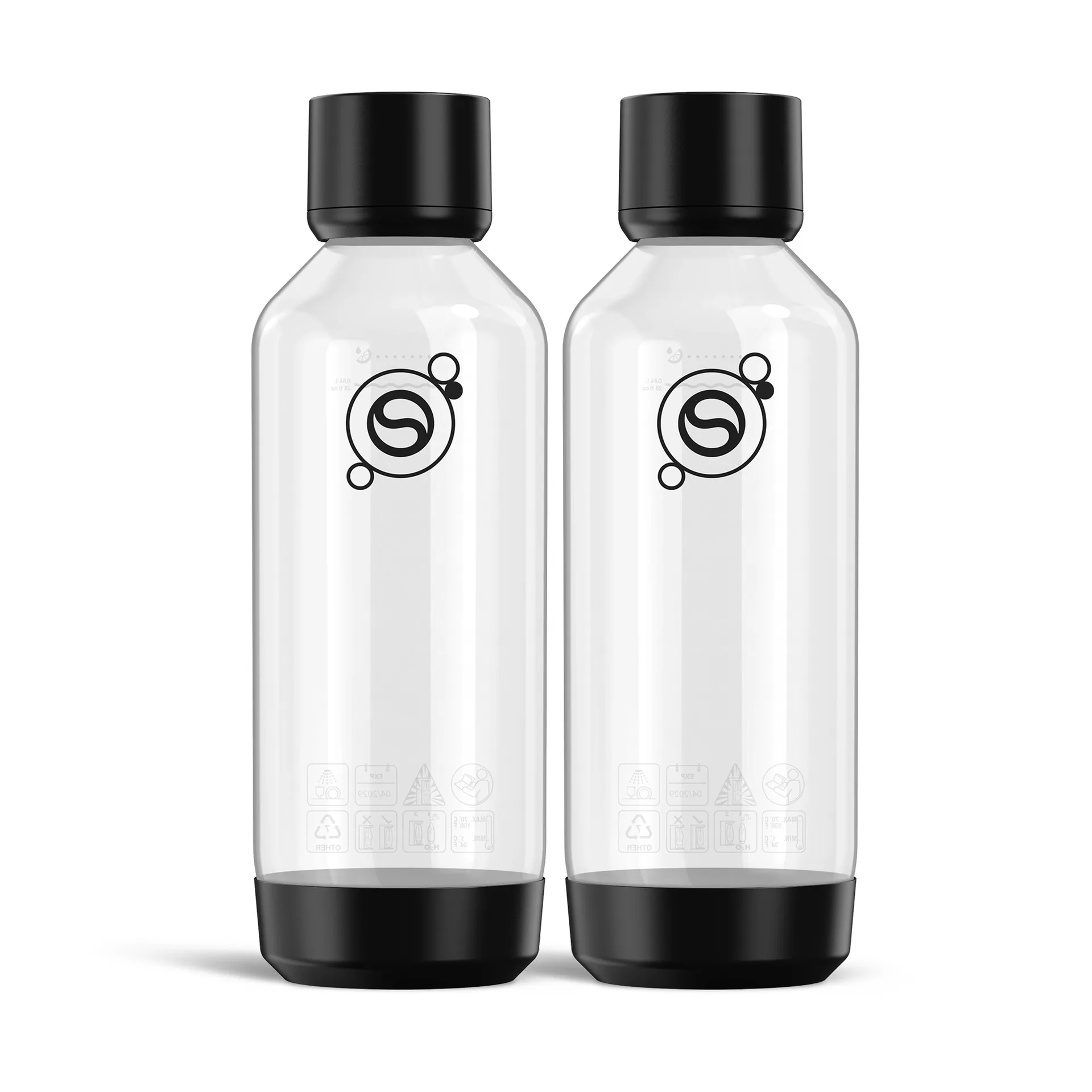 Fizz & Refresh flaske, Sort, 1 L, 2-pak Sodastream