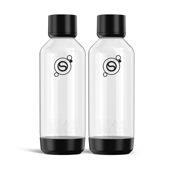 Fizz & Refresh flaske - Sort, 1 L, 2-pak - Sodastream